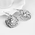 Boucles d'oreilles goutte Dragon populaire pour femmes avec Dragon Punk noir rond bijoux de