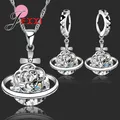 Collier en argent Sterling 925 CZ africain boucles d'oreilles pendantes ensemble de Bijoux de