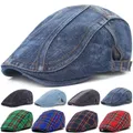 Béret en jean ajustable pour hommes et femmes casquette de journal Gatsby Cabbie casquette de