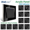 Wallpad – prise électrique EU avec USB panneau acrylique noir bordure argentée 2 voies