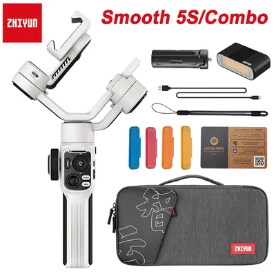 Zhiyun Smooth 5S Combo Stabilisateur 3 Axes Cardan pour Smartphone iPhone Samsung OPPO xiaomi Huawei