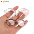 Lunettes à beurre en peluche avec monture ronde lunettes miniatures verres transparents style de