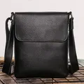 Petit sac messager en cuir véritable pour homme et femme marron noir cheval élan nouveau