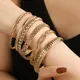Bracelets de couleur or Punk pour femmes et hommes 7 pièces/ensemble tendance en métal bijoux