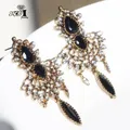 YaYi – boucles d'oreilles en cristal pour filles et femmes bijoux en verre noir strass couleur