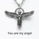 Collier "You Are My Angel" pour hommes et femmes couleur argent chaîne ange gardien cadeau
