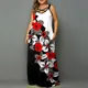 Robe maxi à imprimé floral pour femmes grande taille style boho décontracté en fibre longue
