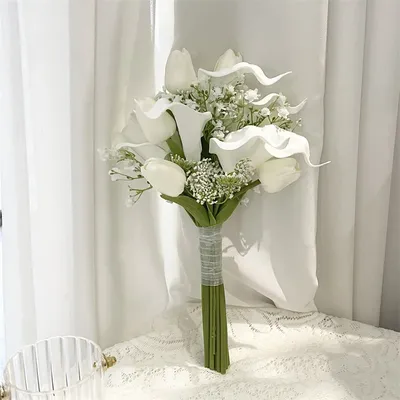 Whitney-Bouquet de fleurs Calla CAN ies avec tulipe pour demoiselle d'honneur bouquet de mariage