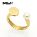 Bague en perles d'eau douce pour femme bijoux d'amour document en or pierre noire cadeau pour