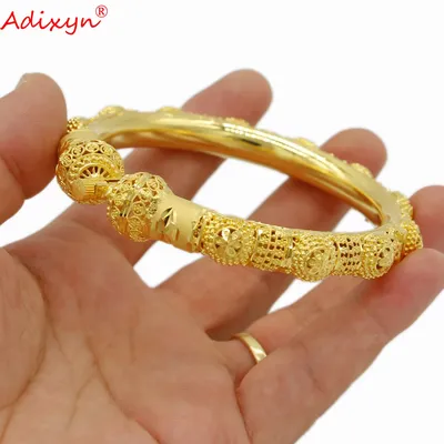 Adixyn-Bracelets en or 24 carats pour femmes bijoux fantaisie en cuivre peut s'ouvrir large