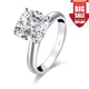 LESF – bague Solitaire en argent Sterling 3.0 anneau de fiançailles brillant en pierre de SONA pour