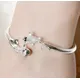 Bracelet manchette poisson Koi en argent vintage pour femme style chinois bracelet porte-bonheur