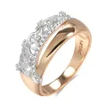 Kinel – bague en or Rose et blanc pour femmes 585 incrustation de Micro-cire cristal de Zircon