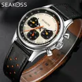 SEAKOSS-Montre Mécanique pour Homme Chronographe 1963 Silicone FKM Horloge Pilote