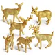 Mini figurines d'animaux de zoo pour enfants modèle mignon cerf doré wapiti Buck figurine