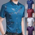 Chemise d'affaires à simple boutonnage pour hommes chemise sociale poche à lettres col coloré