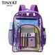 TINYAT-Grand sac à dos transparent pour femme sac d'école transparent sacs de voyage étanches sac