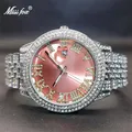 Orologio Uomo MISSFOX – montre de luxe en diamant glacé pour femmes rose robe de soirée tendance