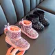 Bottes de neige en fourrure pour enfants chaussures mignonnes pour bébés filles optique