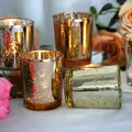 Bougeoir en or rose pour mariage tasse verre à bougie d'aromathérapie ci-après porte-bougie pour