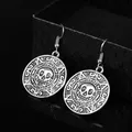 Boucles d'oreilles pendantes Pirates des Caraïbes tête de mort aztèque vintage modules de tête de