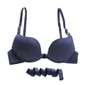 Soutien-gorge froncé en forme de U à pois rayés ondulés dos beauté soutien-gorge une pièce sans