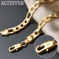 AGTEFFER-Bracelet Figaro Complet en Argent Sterling 925 pour Homme et Femme Bijoux de Mariage à la