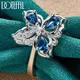 DOTEFFIL – bague papillon en Zircon bleu argent Sterling 925 AAA pour femme bijoux à la mode