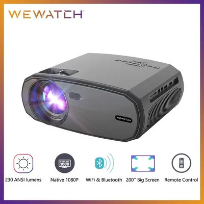 WEWATCH V50 Mini projecteur intelligent HD natif 1080P WiFi Proyector haut-parleur intégré lecteur