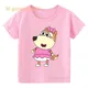 T-shirt graphique Wolfoo pour enfants T-shirt rose pour filles cadeau d'été vêtements pour