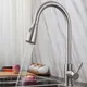 Robinet d'évier de cuisine en acier inoxydable 360 robinet de cuisine brossé trou unique bec