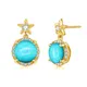 Szjinao – boucles d'oreilles Turquoise à fleurs plaquées or argent Sterling 925 bijoux de luxe