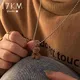 17KM – collier avec pendentif ours brun pour femme chaîne de chandail animaux mignons ras du cou