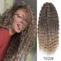 Extensions capillaires synthétiques ondulées 25 pouces-Noble mèches tressées au crochet ombré blond