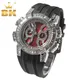 THE BLING KING-Montre Big Dail pour Homme Bracelet en Silicone Blanc Bleu Noir Iced Out Square bal