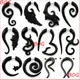 BOG-Paire de Faux Piercing d'Oreille en Acrylique Noir en Spirale Jauges Coniques Extenseur