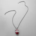 Collier pendentif rouge en forme de cœur humain boîte lumineuse ouvrable chaîne de clavicule