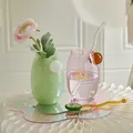 Lazzy House-Tasse en verre créative gobelet verres à thé jus lait café maison verres à eau