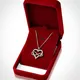 Huitan – collier en forme de cœur pour femmes bijou de luxe brillant en Zircon cubique en forme de