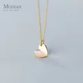 Modian-Collier avec pendentif coeurs romantiques pour femme en argent regardé 925 authentique