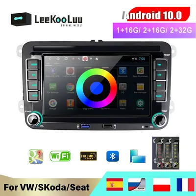 LeeKooLuu-Autoradio Android avec lecteur de limitation GPS stéréo 2 Din VW Golf Polo Tiguan