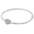 Fermoir à coeur pavé avec Bracelet en cristal en argent Sterling 925 perle Original DIY bijoux