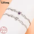 Bracelet en argent Sterling 925 pour amoureux des anges en Zircon améthyste bijou de fiançailles