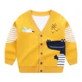 Jlong-Manteau cardigan avec col en V pour enfants vêtements d'extérieur de dessin animé pull pour