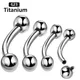 Lot de 10 Piercings de sourcils en titane G23 Double boule banane Barbell incurvée bijoux pour le