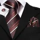 Cravate de mariage en soie Paisley marron et blanc pour hommes boutons de manchette à la mode