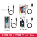 Mini télécommande sans fil RF pour éclairage de bande LED RGB 3/17/DC5-24V touches USB 24/44