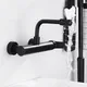 Lavabo de cuisine en laiton noir pour touristes trou mural rotation HO360 robinet d'eau froide et