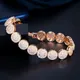 CWWZircons – Bracelets ronds en pierre de zircone cubique pour femme bijou brillant couleur or