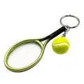 Porte-clés de simulation de mini raquette de tennis pendentif en forme de balle porte-clés de sac